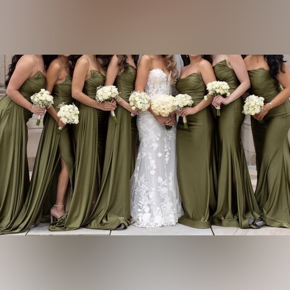 Jessica Angel Bridesmaid / Prom Dress Style Number JA2307 OLIVE XS - Picture 6 of 7